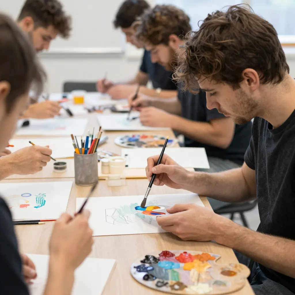 Kreativt malekurs i aksjon