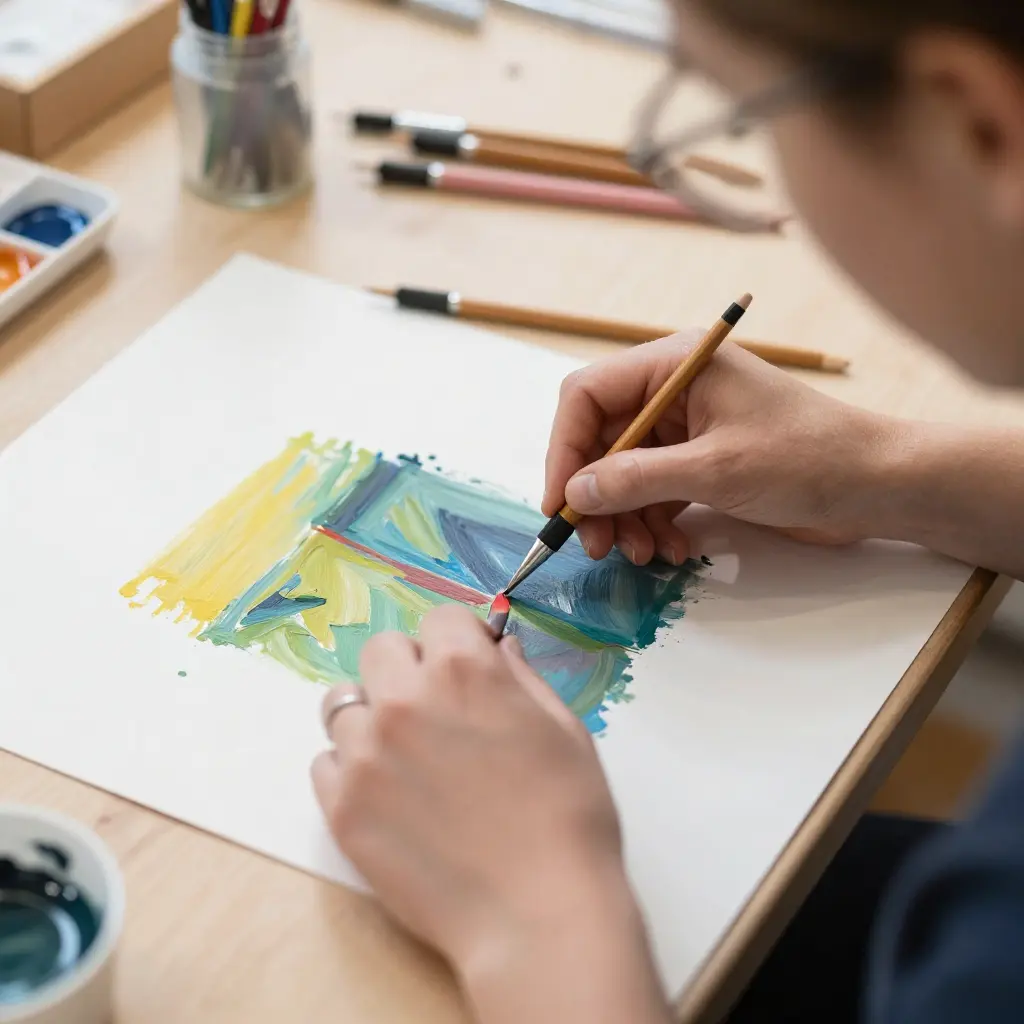 Voksne deltakere på malekurs